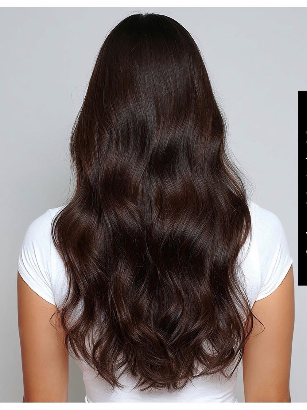 BELLAMI Silk Seam Dark Brown 22” Clip-In Hair Extensions & Storage Bag & Hanger